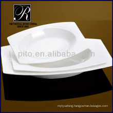 fashion outside porcelain rectangular soup plate with streak rim